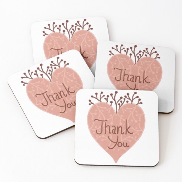 Item preview, Pink heart with thank you designed and sold by Dormitria.