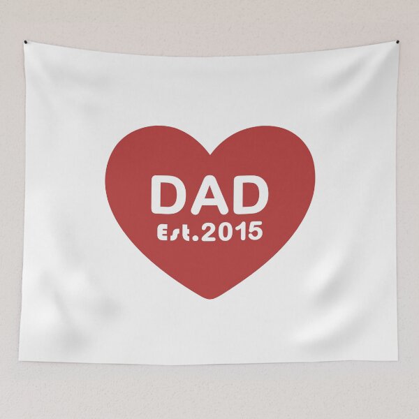 Item preview, Dad Est. 2015 – Red Heart White Typography Minimal Design designed and sold by ColorNestStudio.