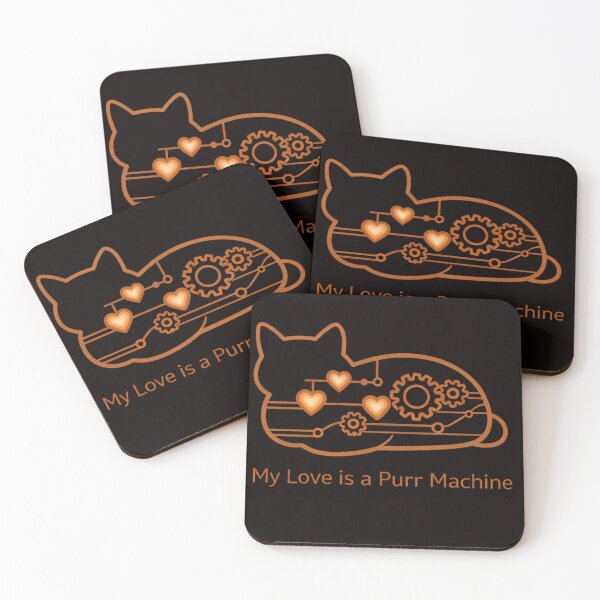 Item preview, My Love is a Purr Machine – Cute Mechanical Cat Valentine Design designed and sold by FrameFlow.