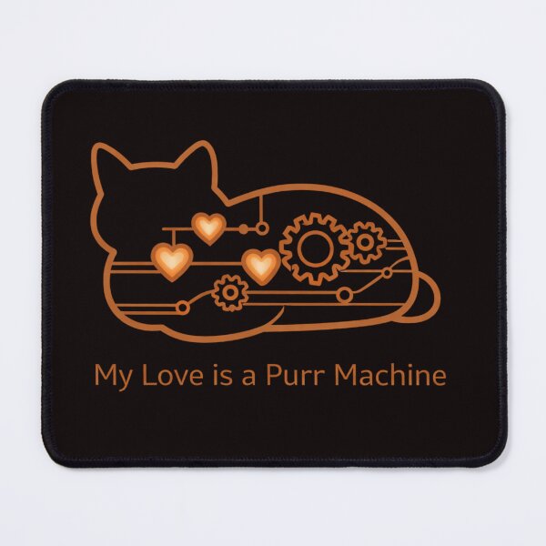 Item preview, My Love is a Purr Machine – Cute Mechanical Cat Valentine Design designed and sold by FrameFlow.