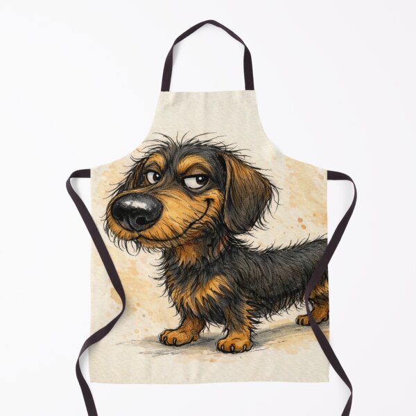 Item preview, Wirehaired Dachshund – Funny Watercolor Dog Illustration designed and sold by Darlin8888.