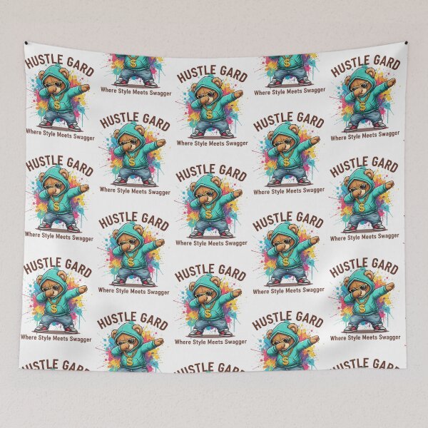 Item preview, Hustle Gard Dabbing Teddy Bear Streetwear Illustration designed and sold by HorizonStores.