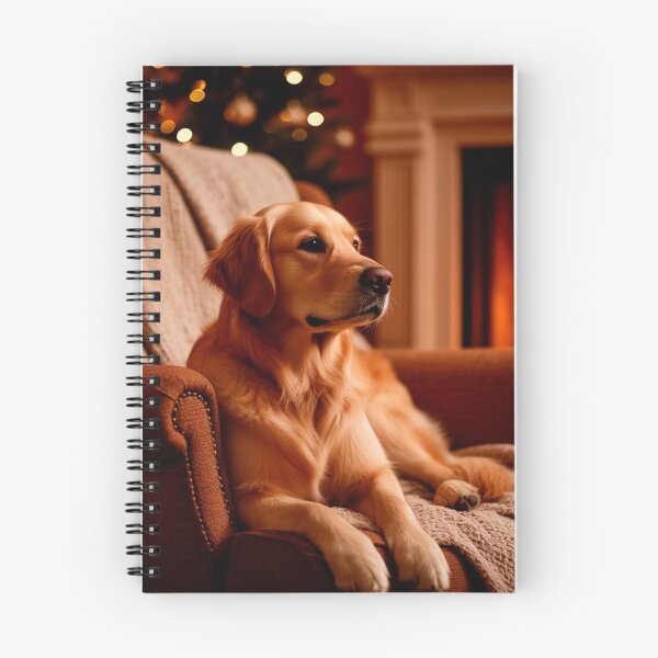 Item preview, Golden Retriever by the Fireplace – Cozy Winter Dog Wall Art designed and sold by AmetistLight.