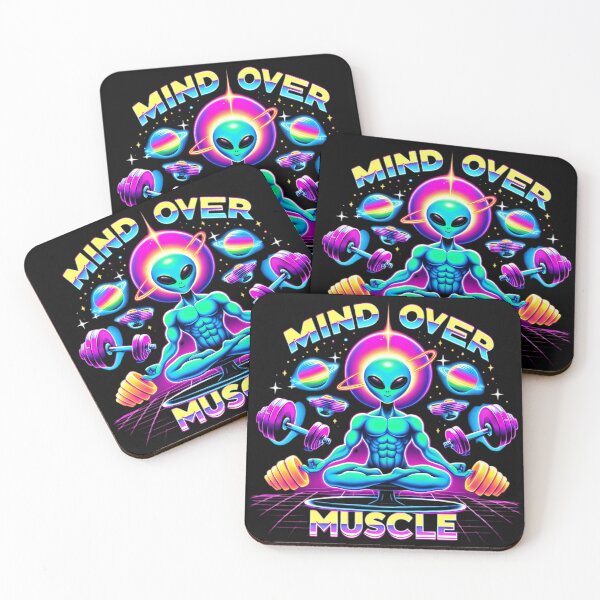 Item preview, Mind Over Muscle - Alien Yoga Meditation - Retro Sci-Fi Gym Humor designed and sold by Planet Sarcasm.