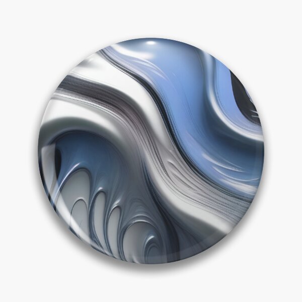 Item preview, Liquid Swirl Abstract Liquid Paint Metallic Look Pale Blue Silver Grey designed and sold by Beachy.