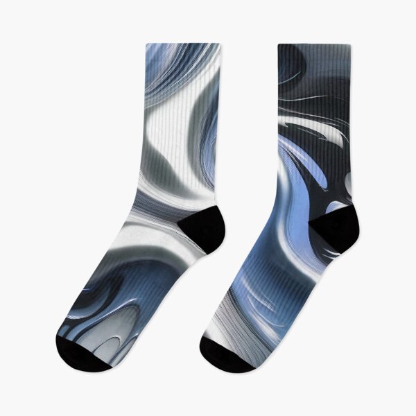 Item preview, Liquid Swirl Abstract Liquid Paint Metallic Look Pale Blue Silver Grey designed and sold by Beachy.