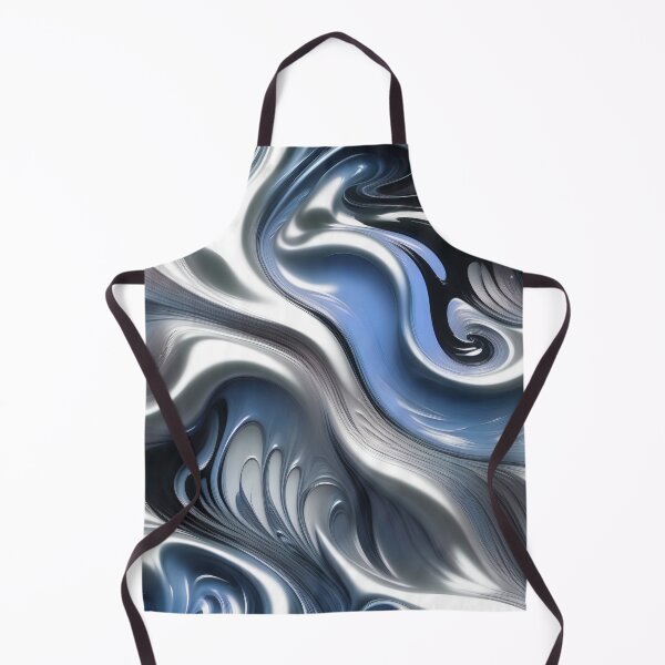 Item preview, Liquid Swirl Abstract Liquid Paint Metallic Look Pale Blue Silver Grey designed and sold by Beachy.
