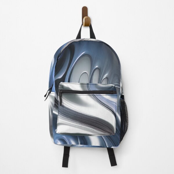 Item preview, Liquid Swirl Abstract Liquid Paint Metallic Look Pale Blue Silver Grey designed and sold by Beachy.