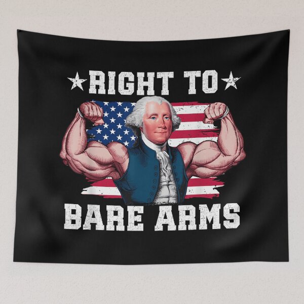 Item preview, Right To Bare Arms Funny Lifting Gym USA Patriotic 4th of July designed and sold by Sossima Art.