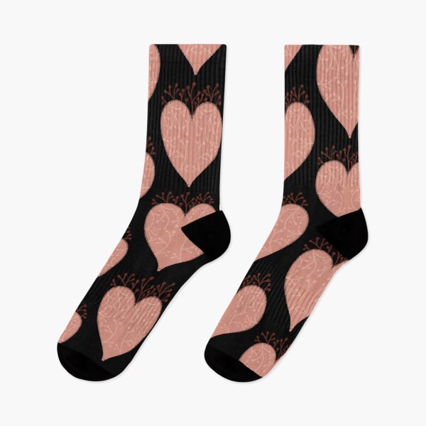 Item preview, Pink heart with plant patterns, folkloric art designed and sold by Dormitria.