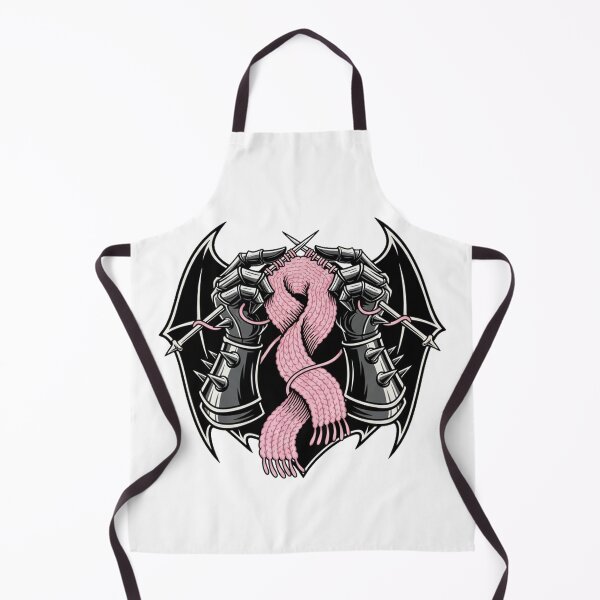 Item preview, Heavy Metal Knitting Spiked Gauntlets Pink Scarf Black Metal Style designed and sold by Thaivi Design.