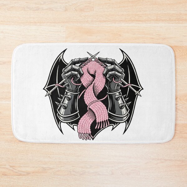 Item preview, Heavy Metal Knitting Spiked Gauntlets Pink Scarf Black Metal Style designed and sold by Thaivi Design.