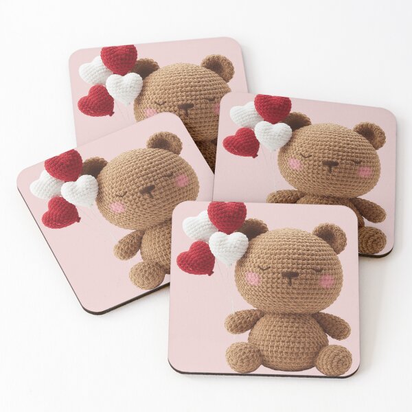 Item preview,  Crochet love Bear Hearts ,Collection clipart designed and sold by ATLANTICSHOOP.
