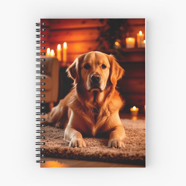 Item preview, Golden Retriever in Candlelight – Cozy Winter Dog Wall Art designed and sold by AmetistLight.