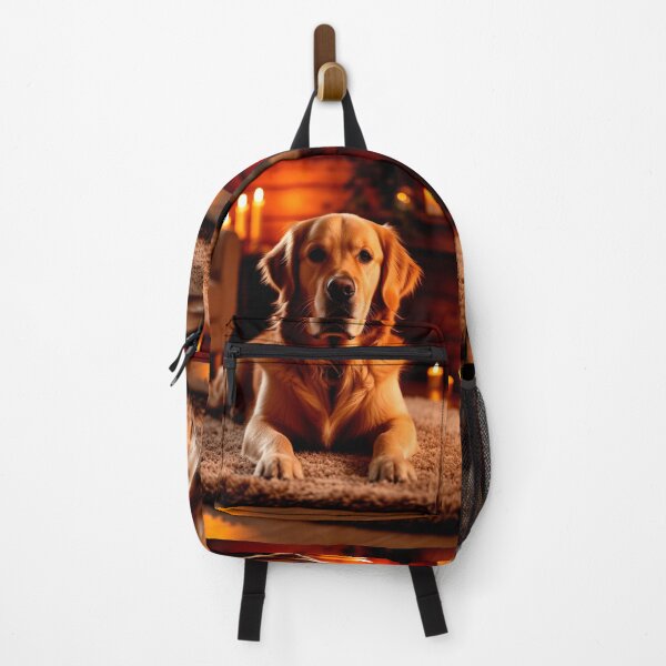 Item preview, Golden Retriever in Candlelight – Cozy Winter Dog Wall Art designed and sold by AmetistLight.