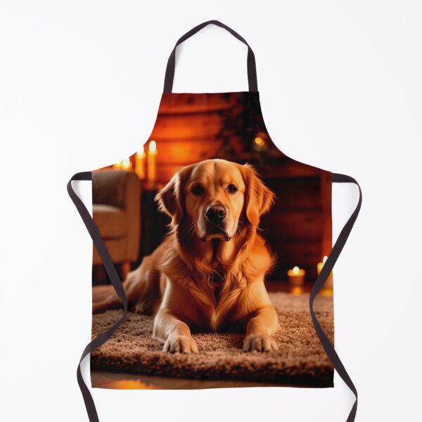 Item preview, Golden Retriever in Candlelight – Cozy Winter Dog Wall Art designed and sold by AmetistLight.