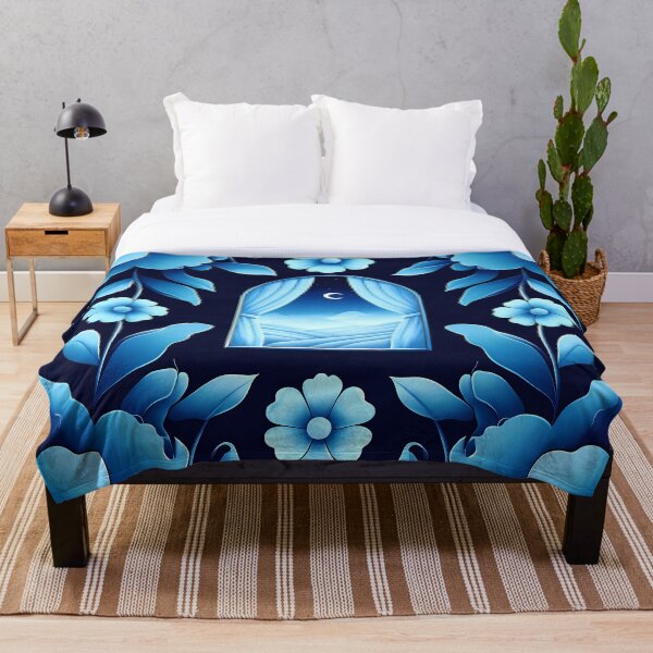 Item preview, Midnight Blue Floral Window Seamless Pattern designed and sold by UniqueDesign751.