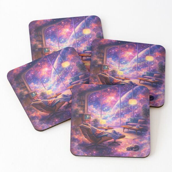 Item preview, Cozy Retro Future Nap with Space Cat – Lo-Fi Aesthetic Art designed and sold by JY33.