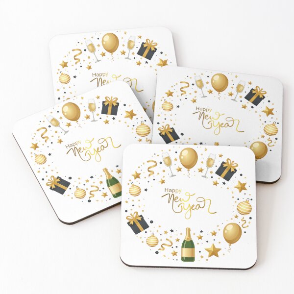 Item preview, Happy New Year With Champagne, Balloons, Gifts. designed and sold by Dinasshop.