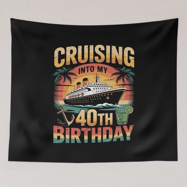 Item preview, Cruising Into My 40th Birthday 40 Year Old Cruise designed and sold by MythWoot.