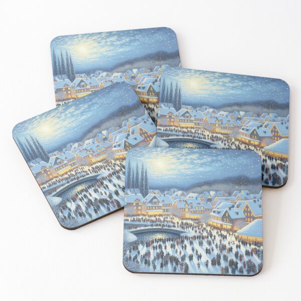 Item preview, Wintery, luminous village poetry – inspired by Monet’s brushlight and timeless festive charm designed and sold by FotoworldEdel.