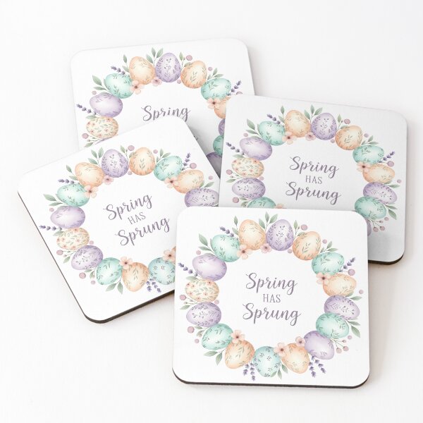 Item preview, Spring Has Sprung - Pastel Watercolor Easter Egg Wreath designed and sold by Latikshop.