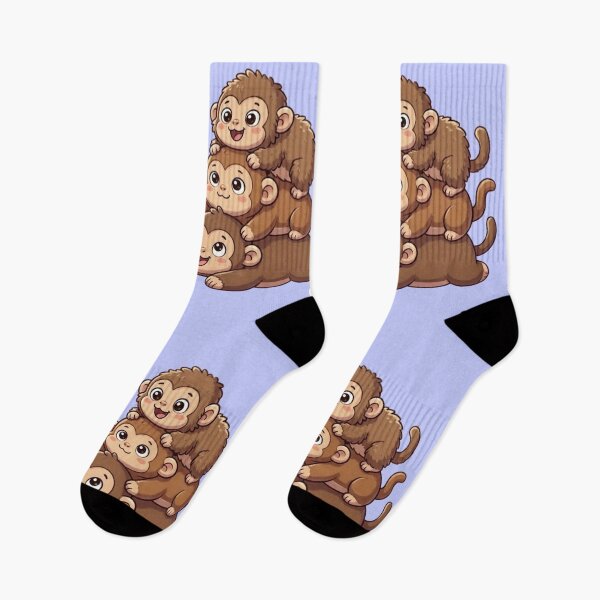 Item preview, Kawaii Monkey Stack - Cute Chibi Jungle Animals Tees designed and sold by rjjvstudio26.