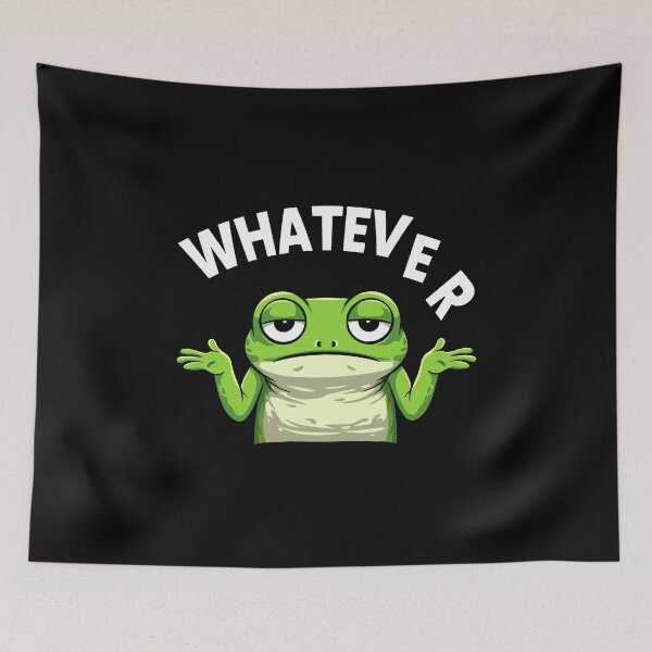 Item preview, Whatever Frog – Sarcastic Shrug Meme Illustration designed and sold by Kewessthetic.