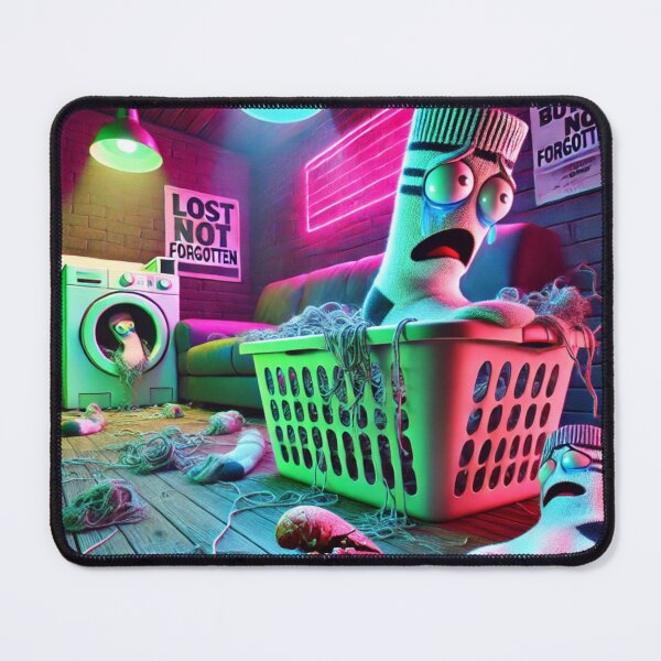 Item preview, LOST BUT NOT FORGOTTEN — sock drama in a laundry basket designed and sold by ComedyInkFactor.