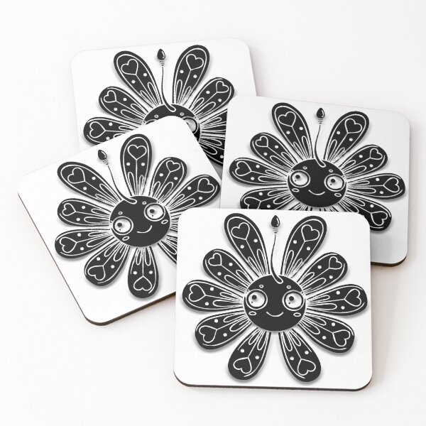 Item preview, Cute Antenna Angelfish with Heart Fins – Black and White Line Art designed and sold by ARTCREATESHOP.