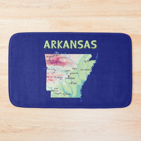 Item preview, Arkansas State Map - Artistic Topographic & Cities Design designed and sold by mashmosh.