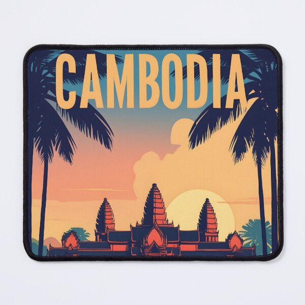 Item preview, Cambodia Retro Vintage Travel Design designed and sold by TravelersGems.