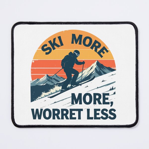Item preview, Ski More Worry Less T-Shirt Skiing Mountain Sunset Graphic Winter Sports Apparel designed and sold by Design-Pro-21.
