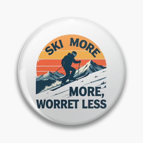 Item preview, Ski More Worry Less T-Shirt  Skiing Mountain Sunset Graphic  Winter Sports Apparel designed and sold by Design-Pro-21.
