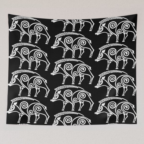 Item preview, white Celtic boar designed and sold by Lagueny.