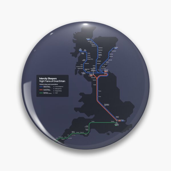 Item preview, Intercity Sleepers Railway Map designed and sold by shirtsmith.