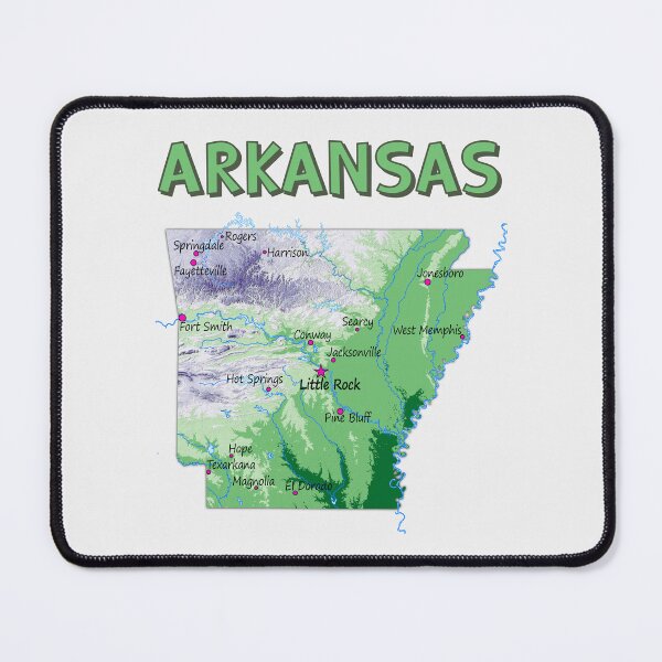 Item preview, Arkansas State Relief Map - Detailed Geographic Design designed and sold by mashmosh.
