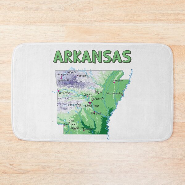 Item preview, Arkansas State Relief Map - Detailed Geographic Design designed and sold by mashmosh.
