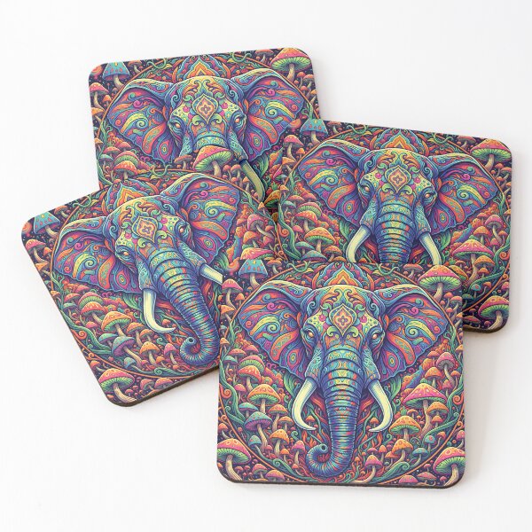 Item preview, Psychedelic Elephant - Animal Art Print designed and sold by Mindwork Creative Arts.