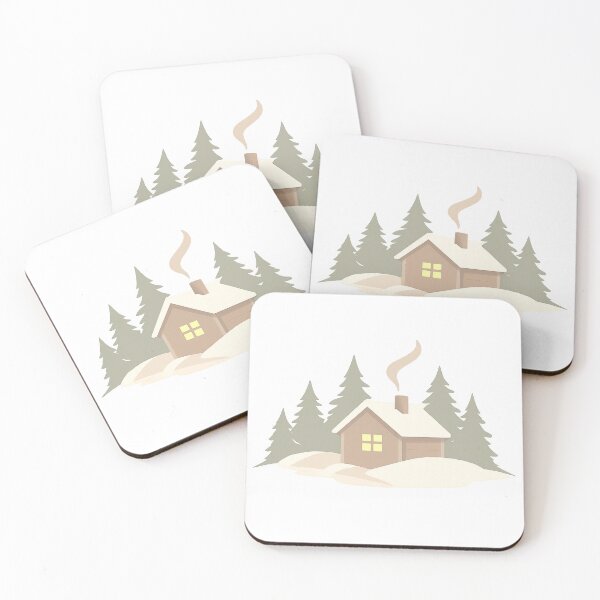 Item preview, Minimal Scandinavian Winter Cabin with Warm Light designed and sold by Fernova.