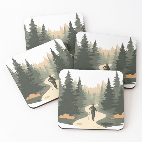 Item preview, Silent Path Nordic Forest with Lone Hiker designed and sold by Fernova.