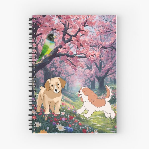 Item preview, Magical Spirng Morning: Puppis and Bird in Cherry Blossom Forest designed and sold by ValeriValera.