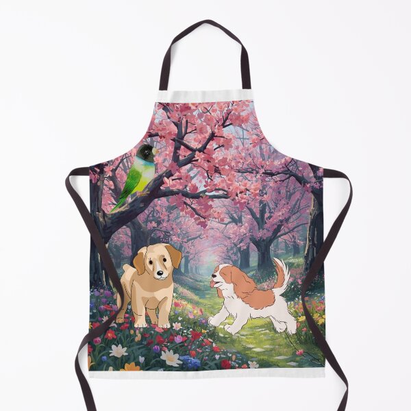 Item preview, Magical Spirng Morning: Puppis and Bird in Cherry Blossom Forest designed and sold by ValeriValera.