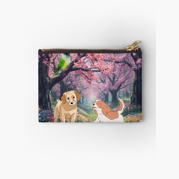 Item preview, Magical Spirng Morning: Puppis and Bird in Cherry Blossom Forest designed and sold by ValeriValera.