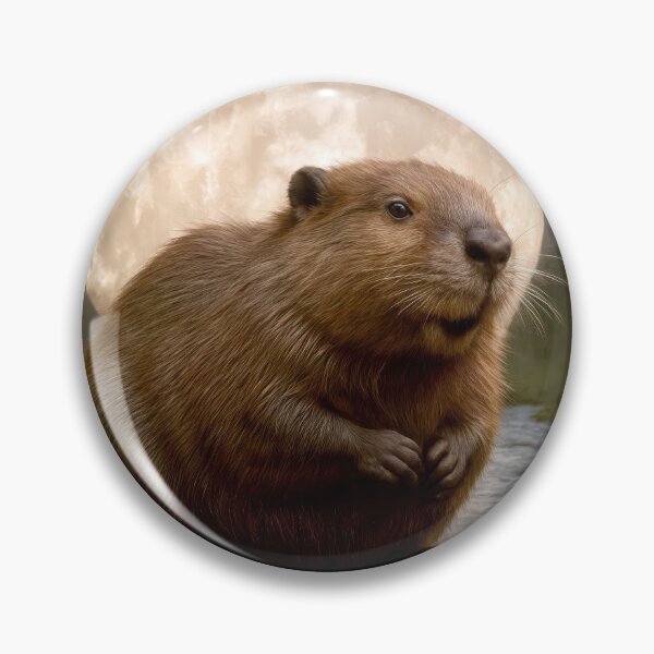 Item preview, Beaver On a Log In Moonlight designed and sold by Maria Dryfhout.