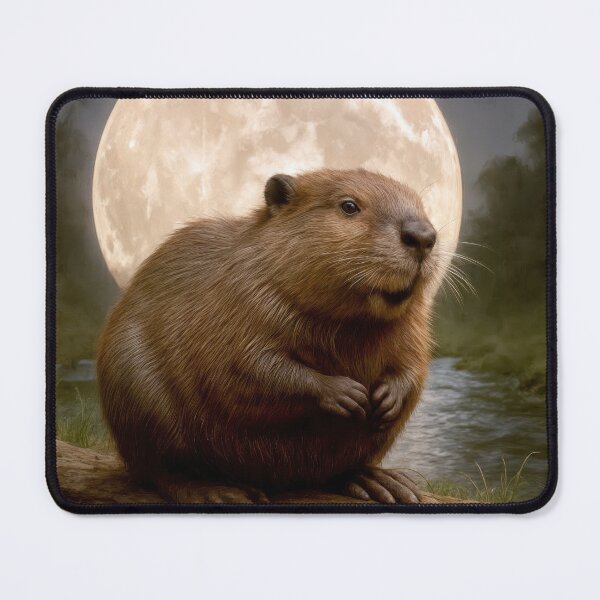 Item preview, Beaver On a Log In Moonlight designed and sold by Maria Dryfhout.