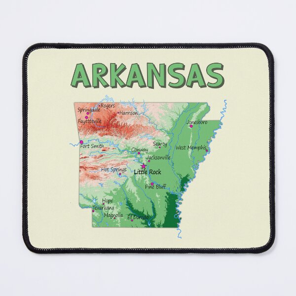 Item preview, Arkansas State Topographic Map - Vibrant Relief Art designed and sold by mashmosh.