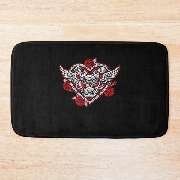 Item preview, Biker Heart Engine Roses Valentines Day Motorcycle Rider designed and sold by clothesy7.