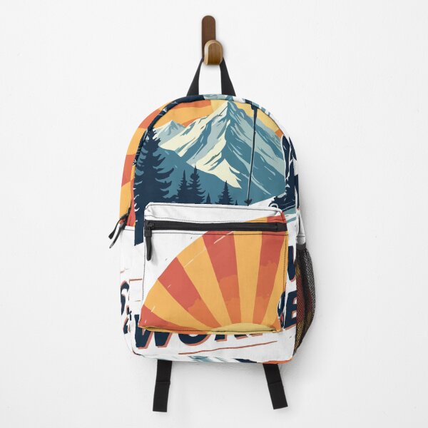 Item preview, Ski More Worrey Less T-Shirt  Vintage Ski Mountain Sunburst Graphic  Winter Sports Tee designed and sold by Design-Pro-21.