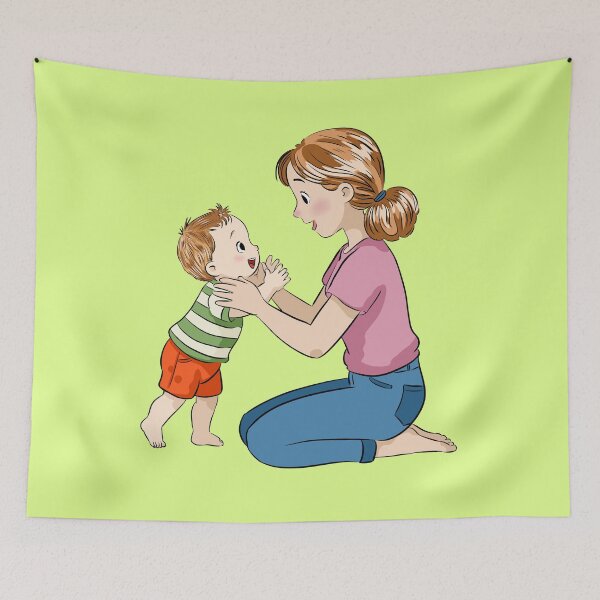 Item preview, Mother and son - first steps , love and joy designed and sold by MartynaKanik.
